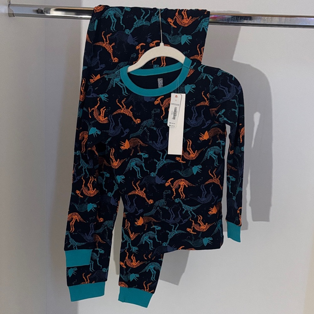 Gymboree Blue and Orange Dinosaur Pajama Set